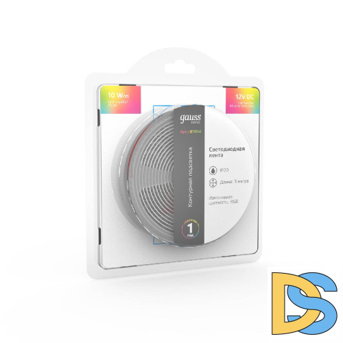 Светодиодная лента Gauss 12В 5050 10Вт/м RGBK 3м IP20 BT054