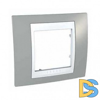 Рамка 1-ая (одинарная), Серый/Белый, серия Unica, Schneider Electric