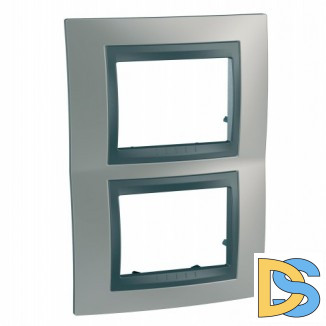 Рамка 2-ая (двойная) вертикальная, Никель/Графит (металл), серия UNICA TOP/CLASS, Schneider Electric