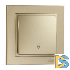 Выключатель одноклавишный проходной Mono Electric Despina 10А 250В титан 102-222225-109