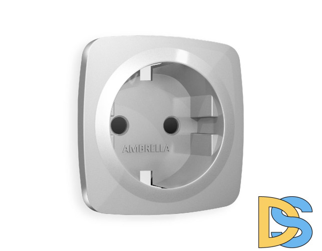Лицевая панель для розетки с/з со шторками Ambrella Volt Omega OP4070