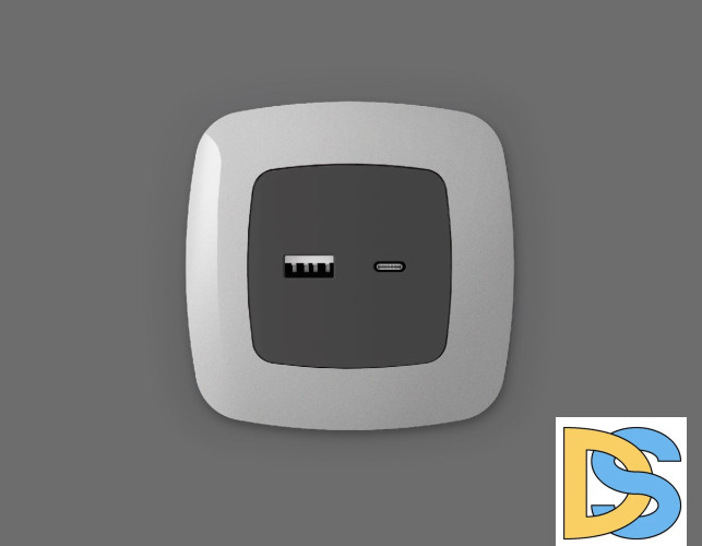 Лицевая панель для розетки 2USB тип A+C Ambrella Volt Omega OP9110