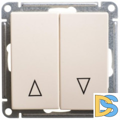 Выключатель для жалюзи (рольставней) с фиксацией, Бежевый, серия Wessen 59, Schneider Electric