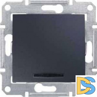 Выключатель 2-полюсный 1-клавишный с индикацией 16А, Графит, серия Sedna, Schneider Electric