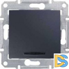 Выключатель 2-полюсный 1-клавишный с индикацией 16А, Графит, серия Sedna, Schneider Electric