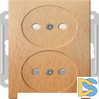 Розетка 2-ая электрическая без заземления, Бук (пластик), серия Wessen 59, Schneider Electric