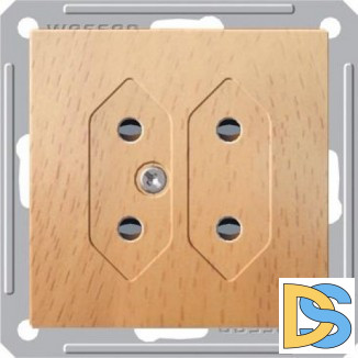 Розетка 2-ая электрическая без заземления, Бук (пластик), серия Wessen 59, Schneider Electric