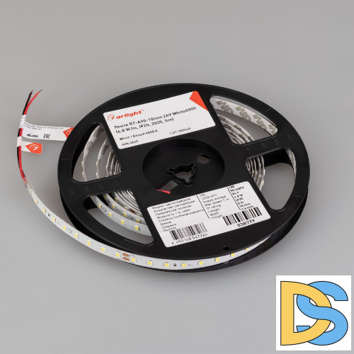 Светодиодная лента Arlight RT-A90-10mm 24V White6000 4.8 W/m, IP20, 2835, 5m 038779
