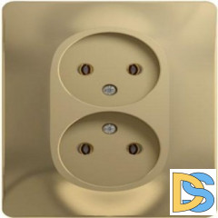 Розетка 2-ая электрическая без заземления, Титан, серия Glossa, Schneider Electric