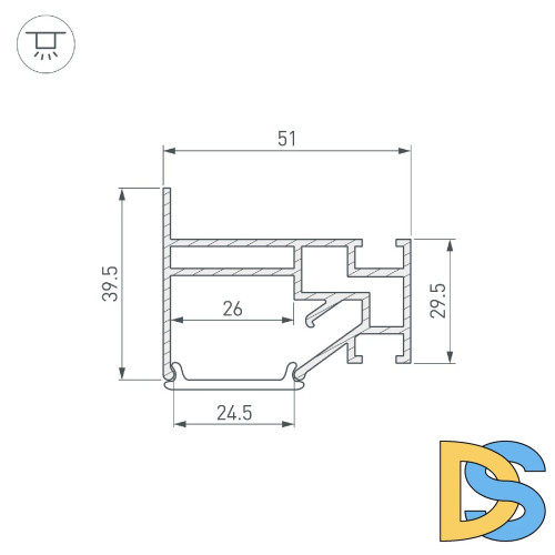 Профиль Arlight STRETCH-25-WALL-SIDE-2000 040061