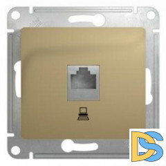Розетка компьютерная 1-ая кат.5е, RJ-45 (интернет), Титан, серия Glossa, Schneider Electric
