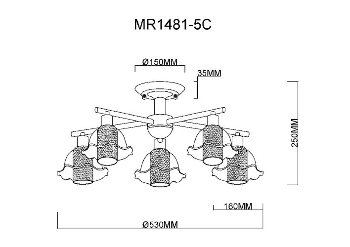 Потолочная люстра MyFar Lisa MR1481-5C