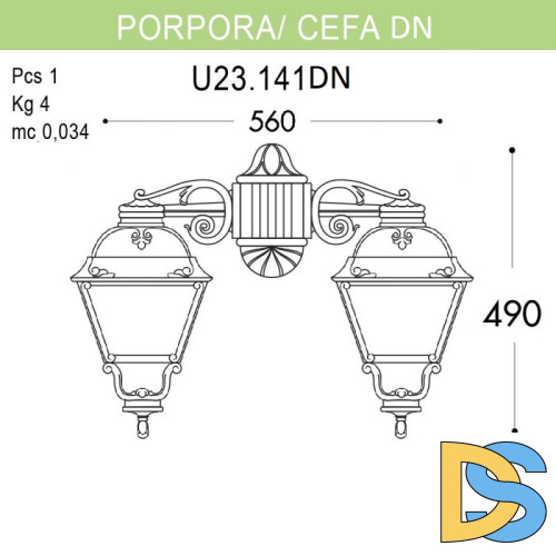 Уличный настенный светильник Fumagalli U23.141.000.AYF1RDN