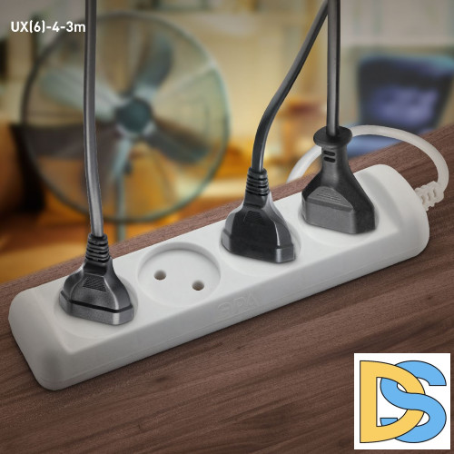 Удлинитель электрический Эра UX(6)-4-3m Б0038570