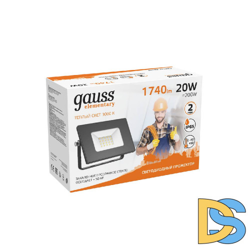 Прожектор светодиодный Gauss Elementary 20W 3000К 613527120