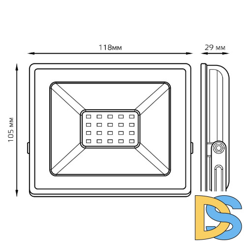 Прожектор светодиодный Gauss Elementary 20W 3000К 613527120