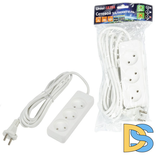 Удлинитель бытовой Uniel Ultra S-CU3-3 WHITE UL-00009982