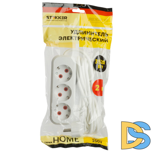 Удлинитель трехместный Stekker Home 49347