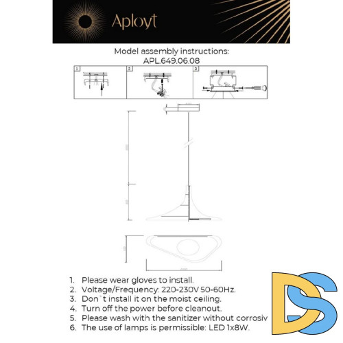 Подвесной светильник Aployt Silvi APL.649.06.08