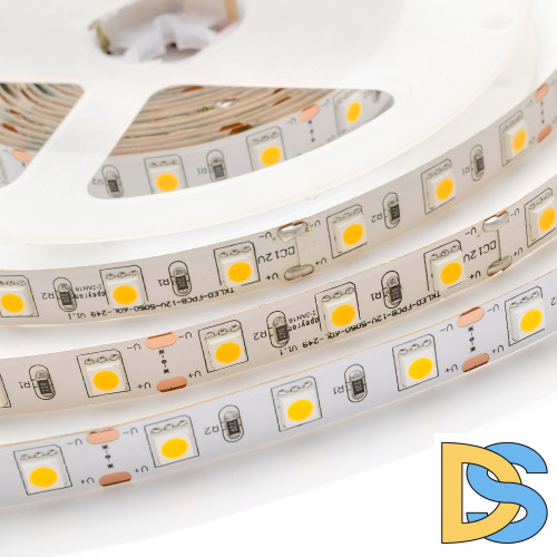 Комплект светодиодной ленты Apeyron 12В 144Вт/м smd 5050 60 д/м IP20 1м 3000К (блок, коннектор) 10-68