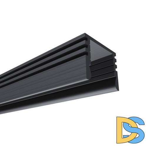 Профиль П-образный накладной Apeyron ширина ленты до 10мм (рассеиватель, заглушки - 2шт) 08-10-ЧБ