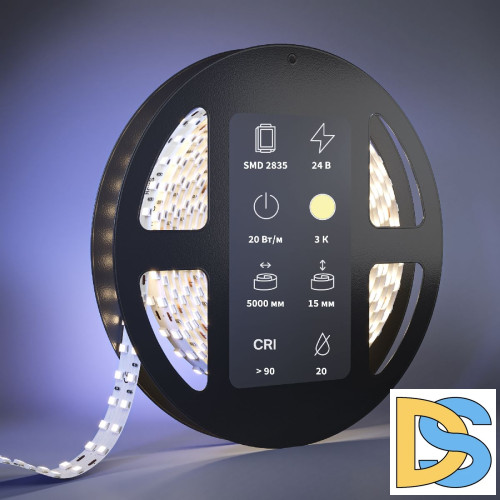 Светодиодная лента Maytoni Ultra 24В 2835 20Вт/м 3000К 5м IP20 201111