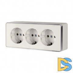 Розетка тройная с заземлением и шторками Gallant (слоновая кость) W5073103