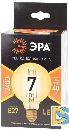 Лампа светодиодная Эра E27 7W 2400K F-LED G95-7W-824-E27 gold Б0047662