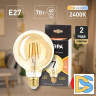 Лампа светодиодная Эра E27 7W 2400K F-LED G95-7W-824-E27 gold Б0047662