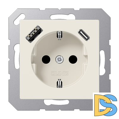 Розетка 2K+З USB Typ AC Jung A1520-15CA