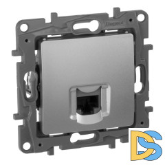 Розетка компьютерная RJ45 Legrand Etika 5 кат UTP алюминий 672441