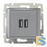 Розетка USB двойная Legrand Valena 240V/5V 2400mA алюминий 770270