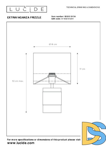 Настольная лампа Lucide Extravaganza Frizzle 10500/81/34