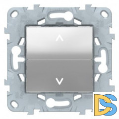 Выключатель для жалюзи (рольставней) кнопочный, Алюминий, серия Unica New, Schneider Electric