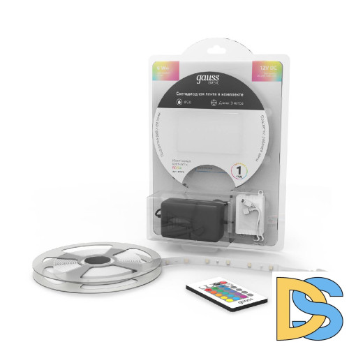 Светодиодная лента Gauss Basic 12В 5050 6Вт/м RGBW 3м IP20 BT010