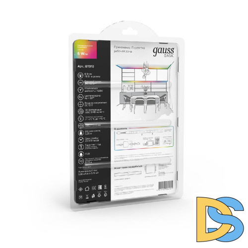 Светодиодная лента Gauss Basic 12В 5050 6Вт/м RGBW 3м IP20 BT010