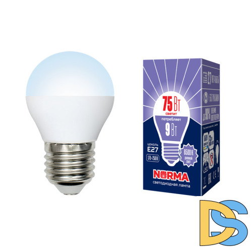Лампа светодиодная (UL-00003827) Volpe E27 9W 6500K матовая LED-G45-9W/DW/E27/FR/NR