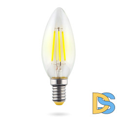 Лампа светодиодная Voltega E14 6W 4000К свеча прозрачная VG10-C1E14cold6W-F 7020