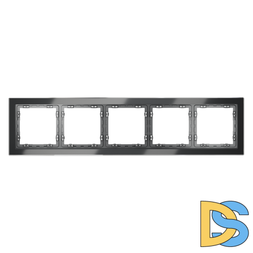 Рамка стеклянная VOLTUM S70 на 5 постов, (графит, стекло)