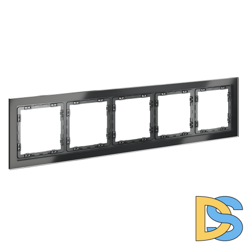 Рамка стеклянная VOLTUM S70 на 5 постов, (графит, стекло)