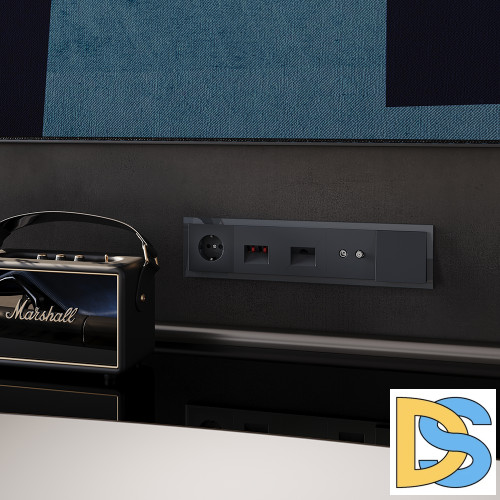 Рамка стеклянная VOLTUM S70 на 5 постов, (графит, стекло)