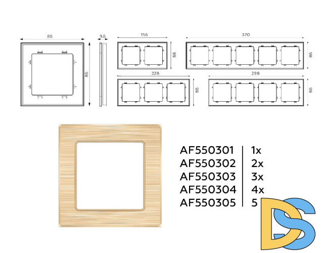 Рамка трехместная Ambrella Volt Platos AF550303