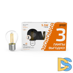 Лампа светодиодная Gauss Basic Filament E27 5,5W 2700K 1051216T