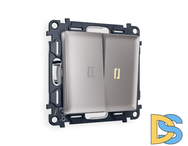 Комплект механизма 2-кл выключателя с подсветкой Ambrella Volt Alfa MA504010