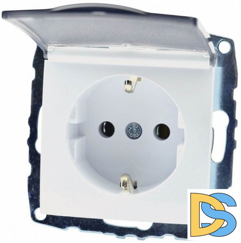 Розетка с заземлением с крышкой Mono Electric Despina-Larissa 16А 250В белый 500-001921-118