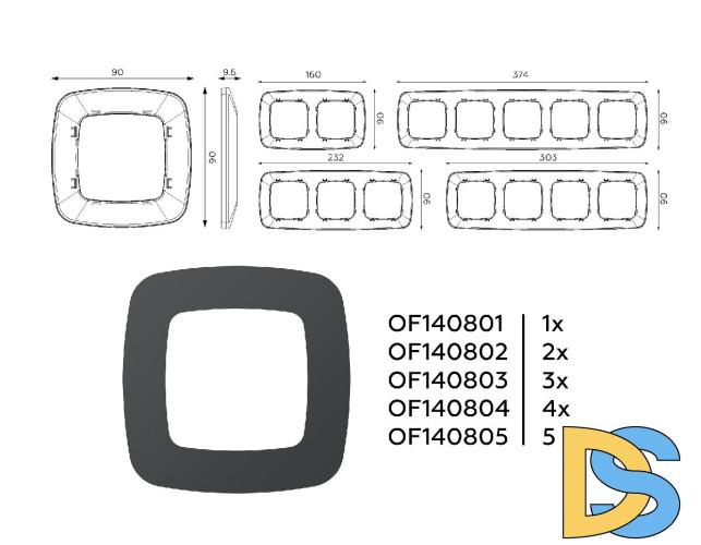 Рамка двухместная Ambrella Volt Ecta OF140802