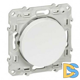 Выключатель 2-клавишный, с подсветкой, Белый, серия Odace, Schneider Electric