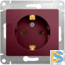 Розетка 1-ая электрическая, с заземлением, Баклажановый, серия Glossa, Schneider Electric
