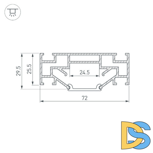 Профиль Arlight STRETCH-25-CEIL-CENTER-2000 040060