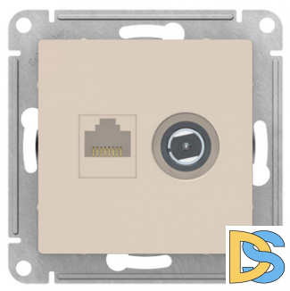 Розетка телевизионная/компьютерная, Бежевый, серия Atlas Design, Schneider Electric